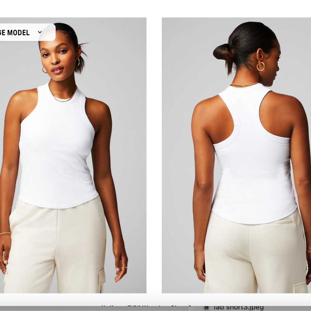 Fabletics High Neck Rib Built-In Bra Tank (NWT)